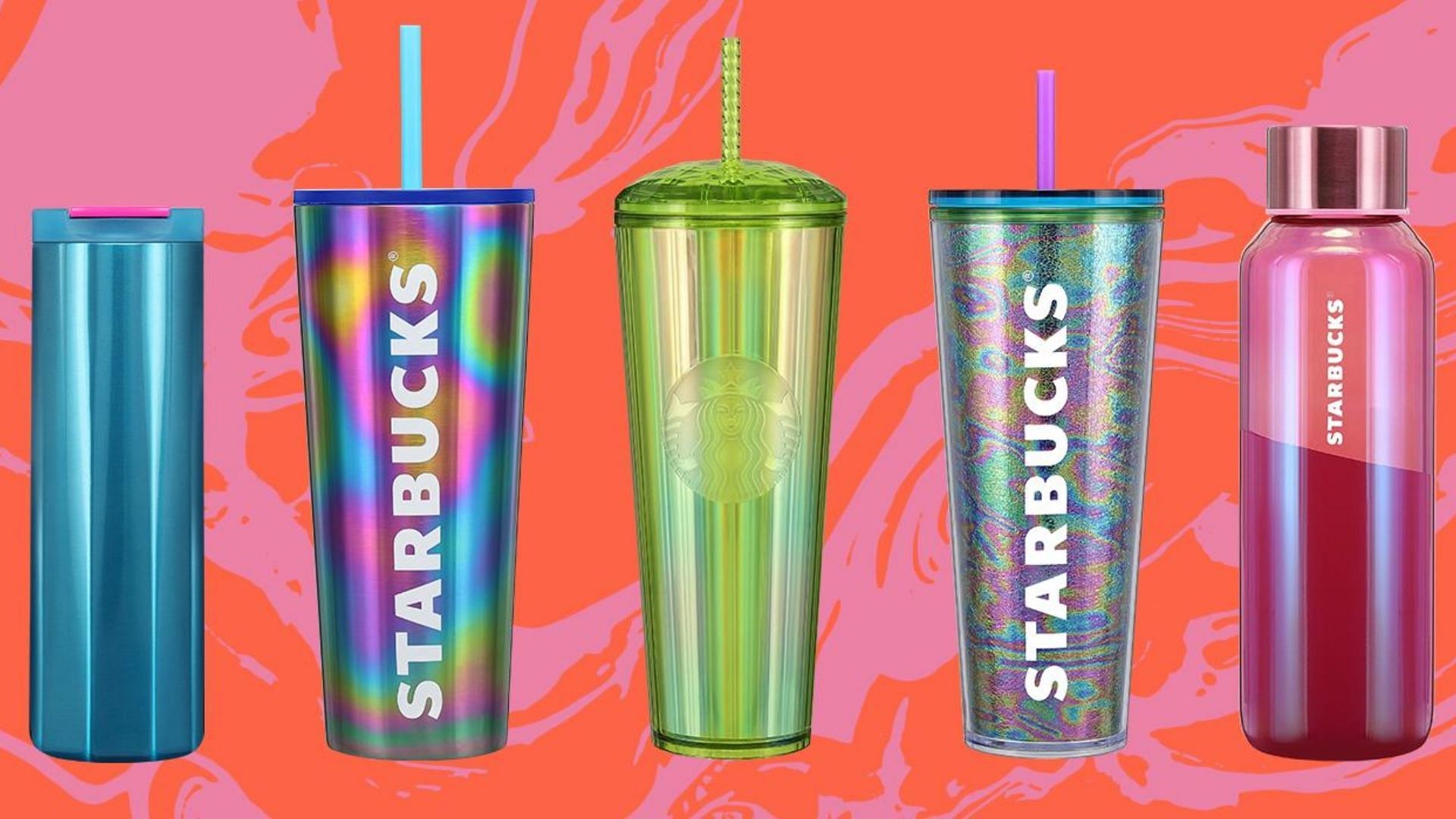 The new reusable drinkware collection extends the chain&#039;s original summer drinkware collection (Image via Starbucks)