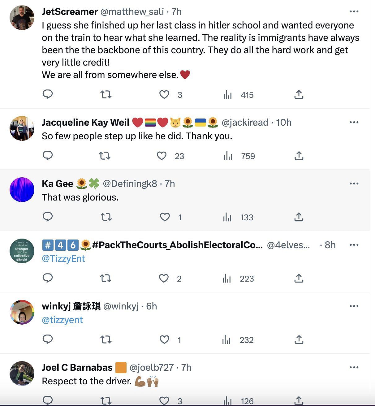 Social media users bashed a racist woman who was allegedly abusing two fellow passengers on a train to Connecticut. (Image via Twitter)