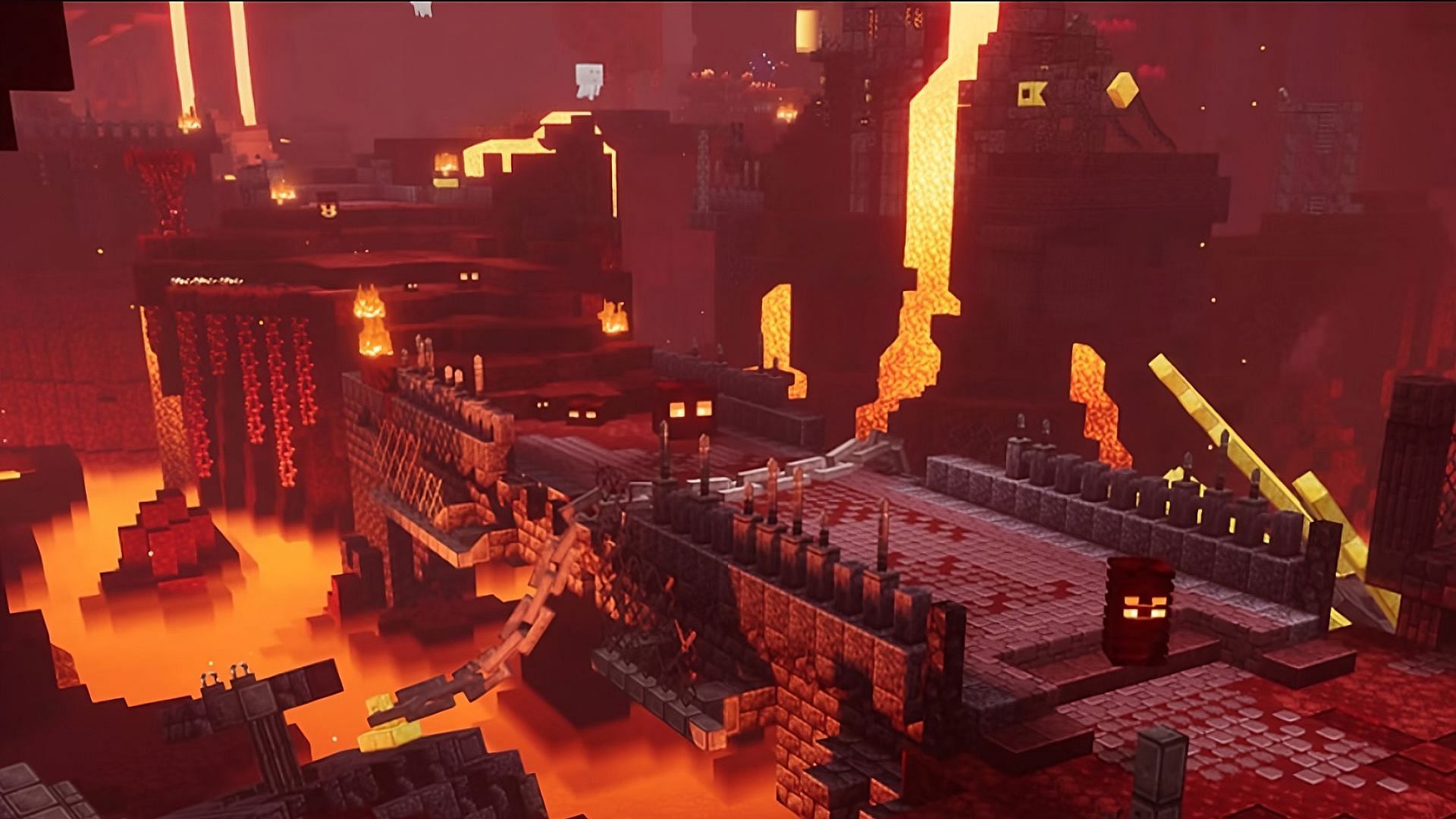The Nether is an inhospitable place in Minecraft, but it has plenty of riches as well (Image via Mojang)