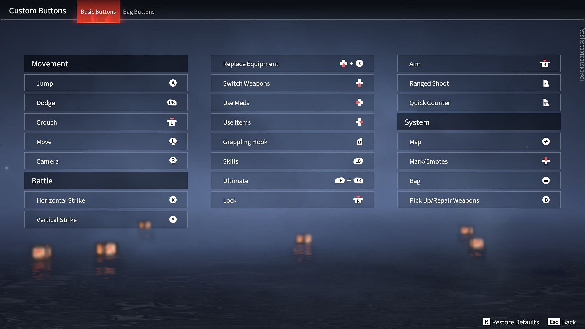 Naraka: Bladepoint custom controller settings for Xbox (Image via Sportskeeda)