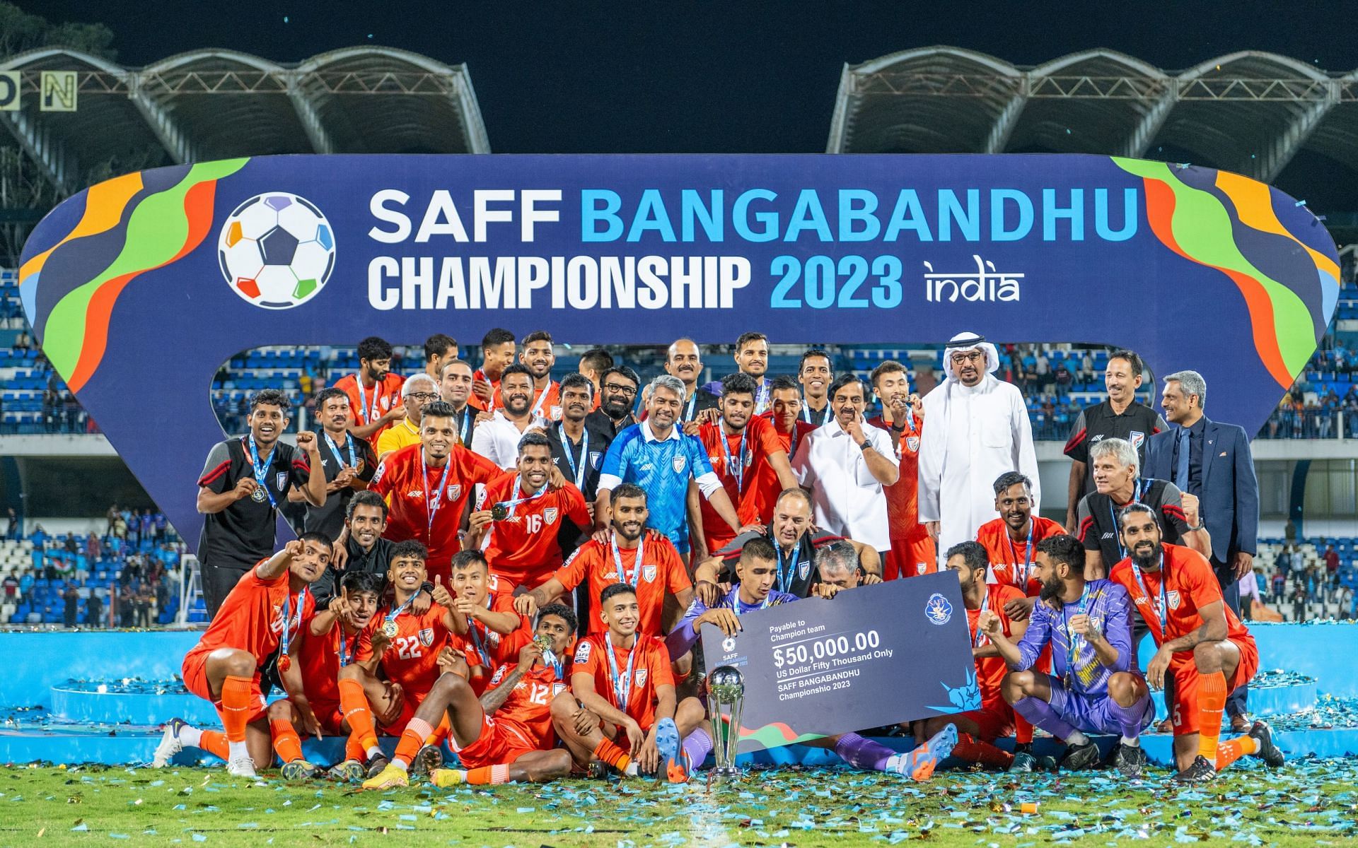 Indians crowned SAFF champions for the 9th time (Image via AIFF Twitter)