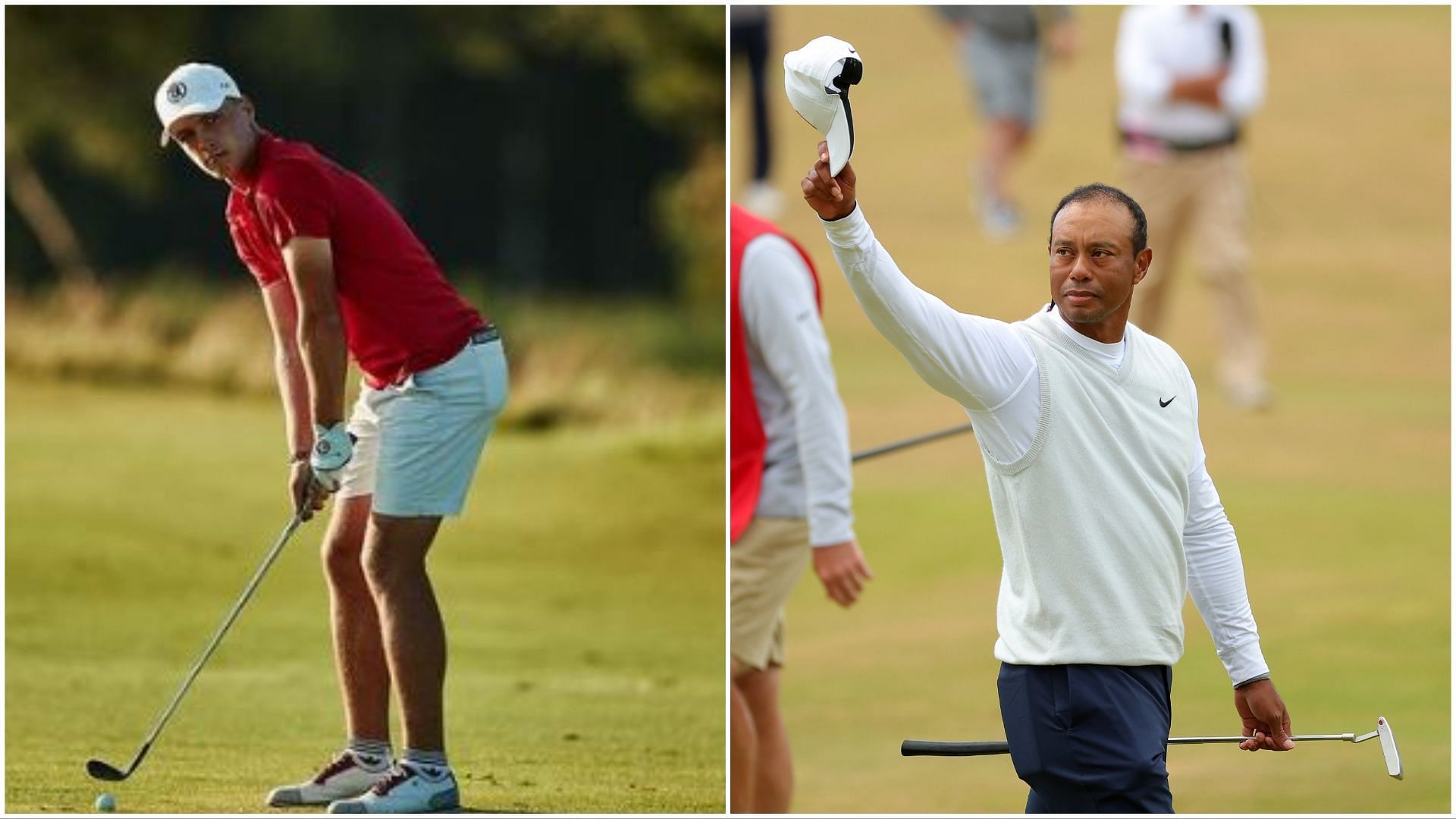 Tiger Christensen (via Instagram/@tiger_christensen) and Tiger Woods (via Getty Images)