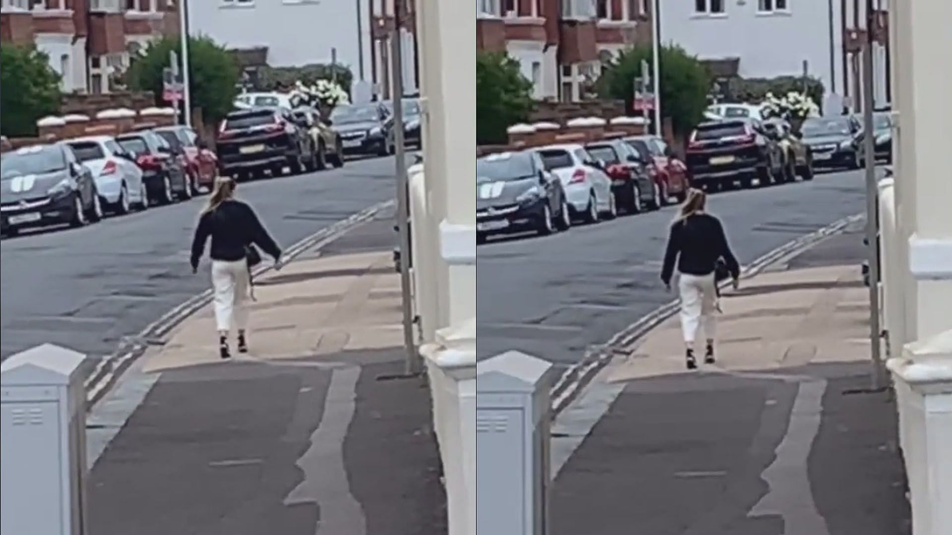 Eerie video of woman frozen mid-walk sparks Matrix theories online (Image via TikTok/@unknown1575489)