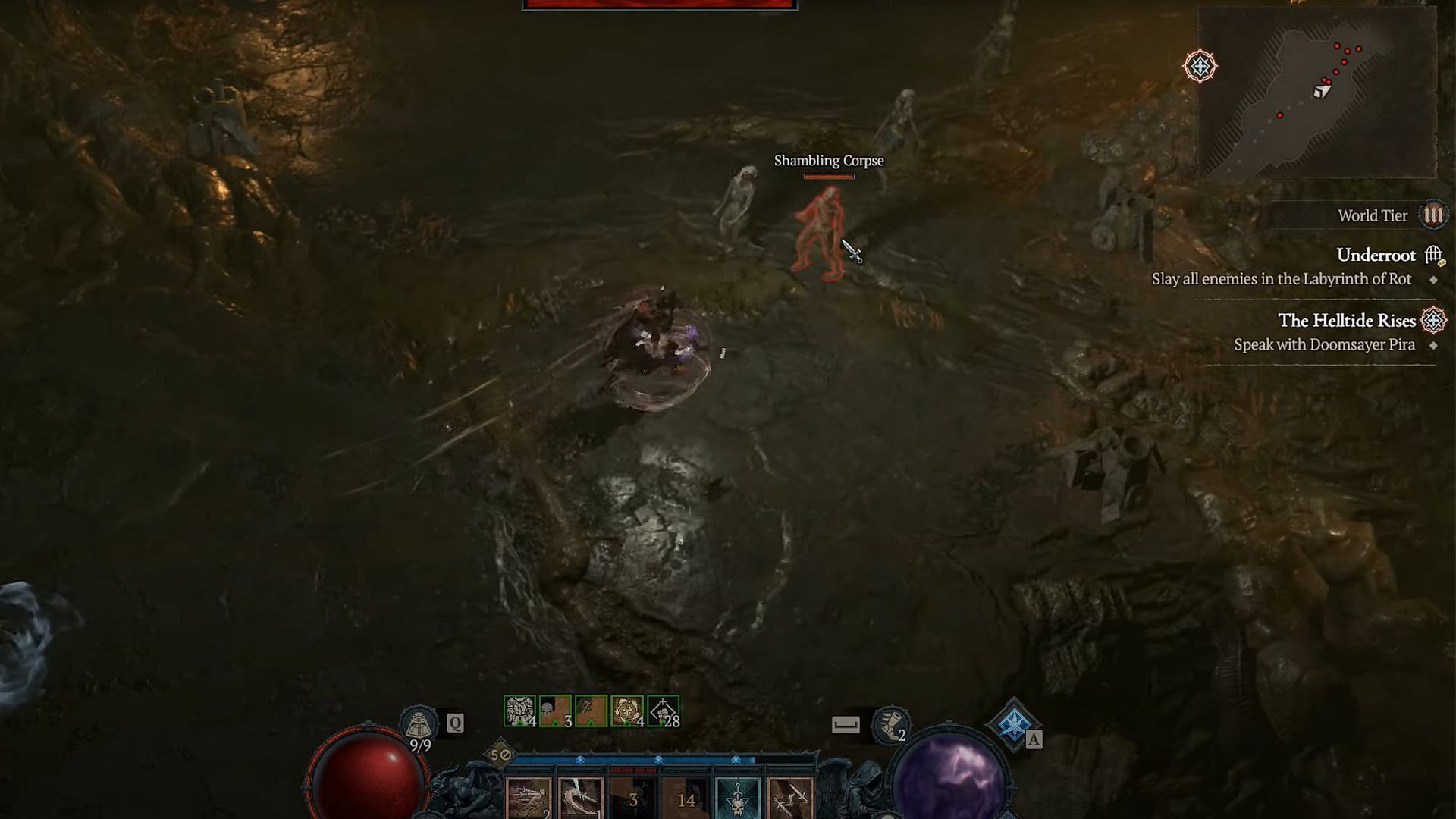 Labyrinth of Rot in the Underroot Dungeon in Diablo 4 (Image via Blizzard Entertainment)