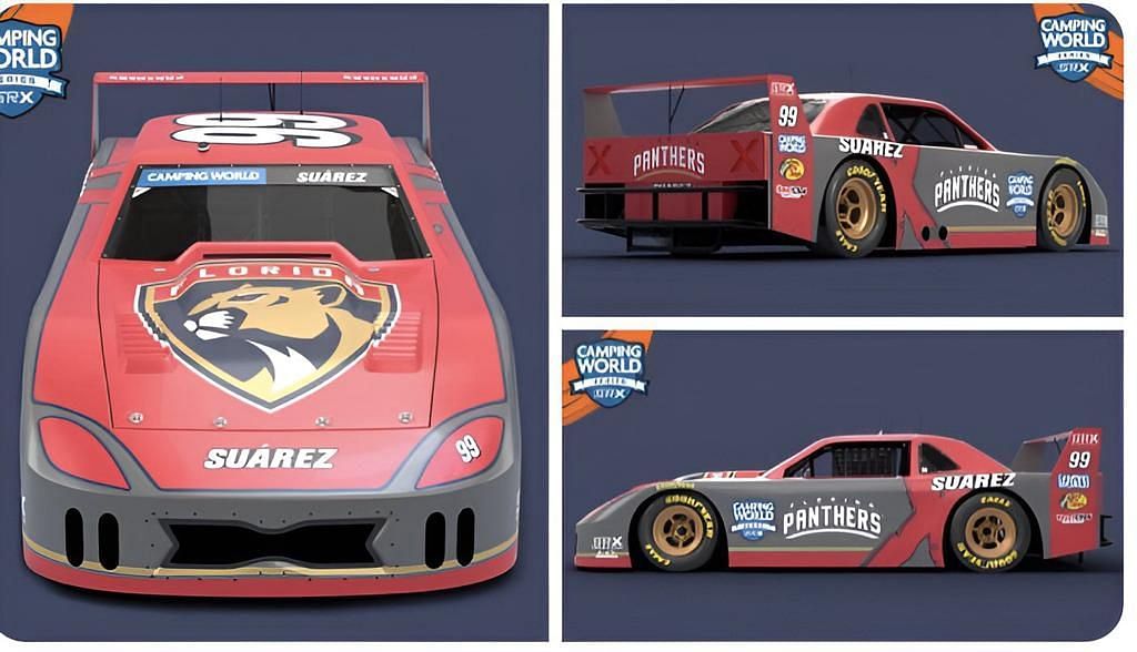 Daniel Suarez will make his SRX debut in a Florida Panthers paint-scheme car. (SRXracing/Twitter).