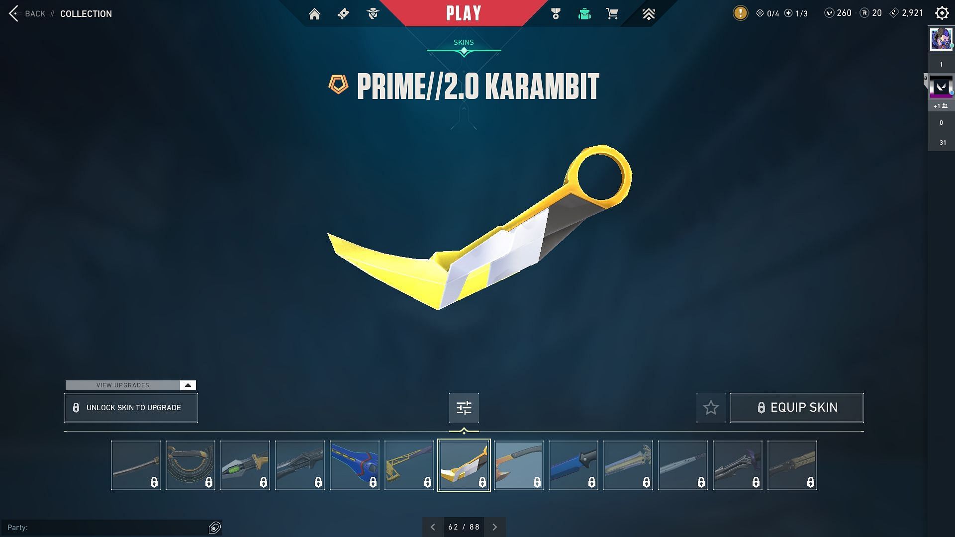 Prime 2.0 Karambit in Valorant (Image via Riot Games)