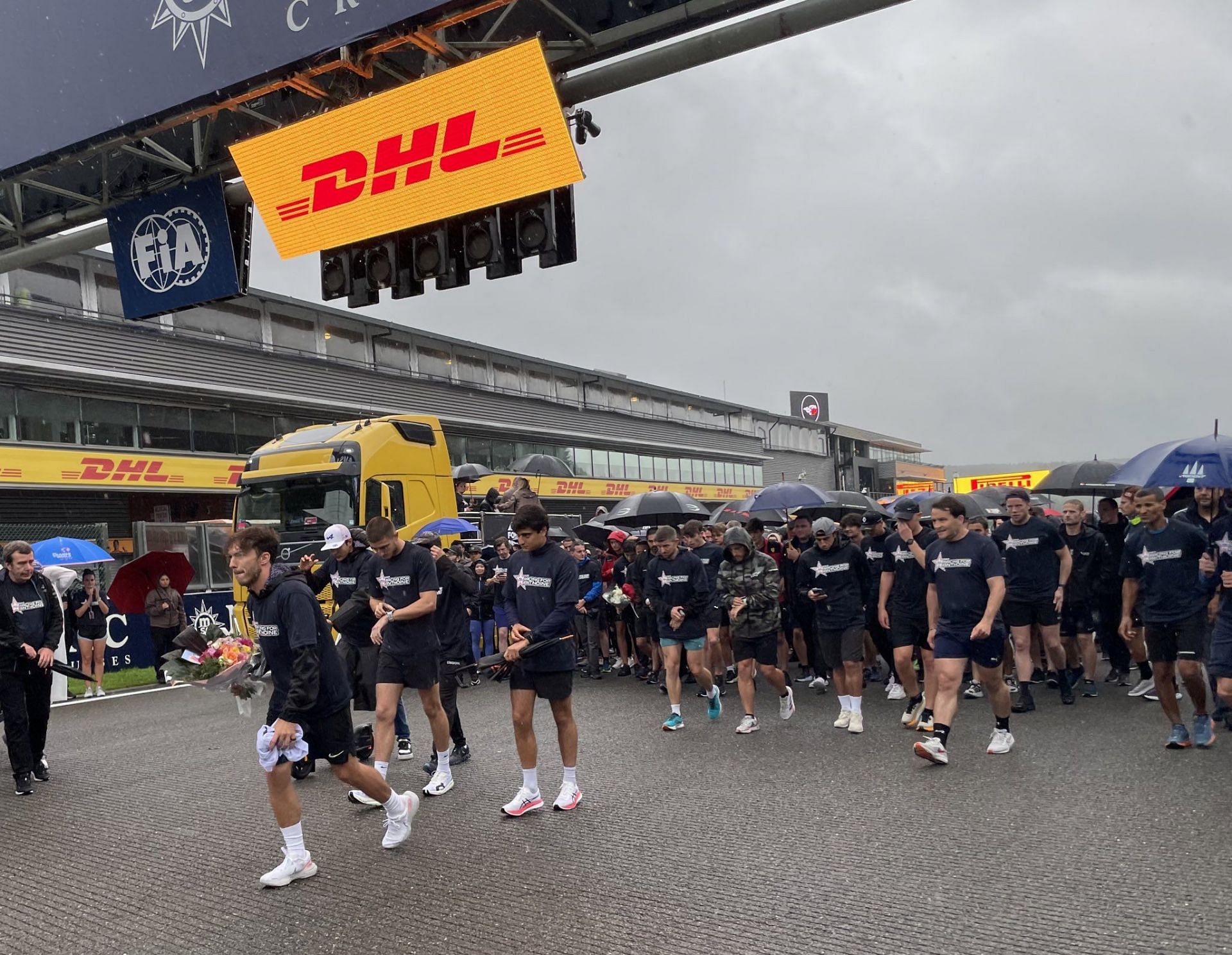 Pierre Gasly leading the &quot;Run for Anthoine&quot;