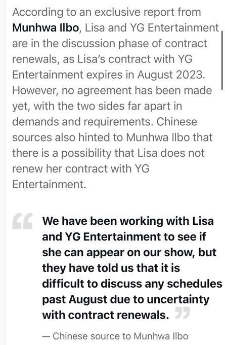 YG Entertainment confirms Blackpink's contract renewals are 'ongoing,'  denies Lisa is leaving the agency