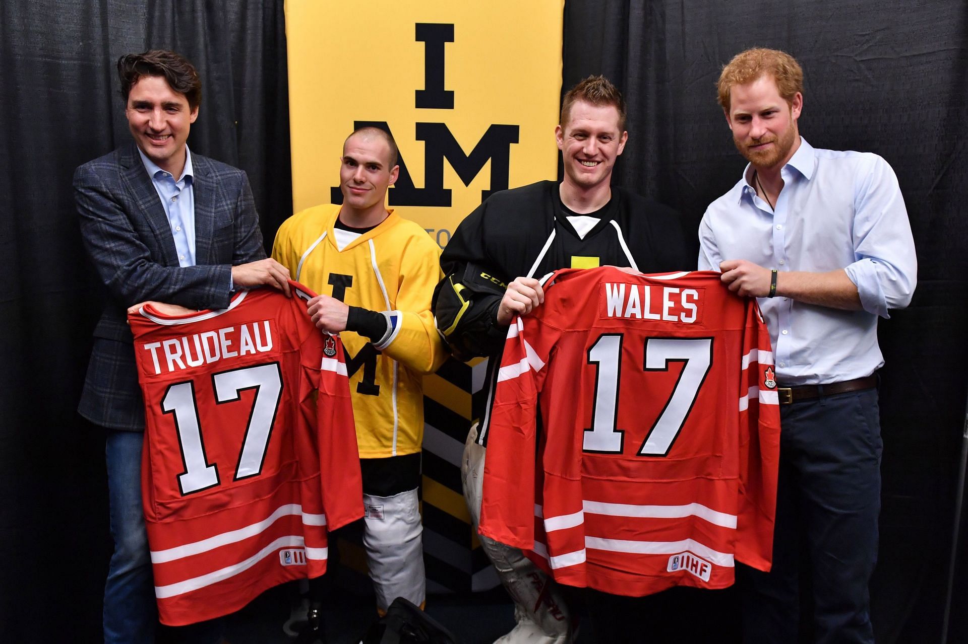 Justin Trudeau alongside Prince Harry