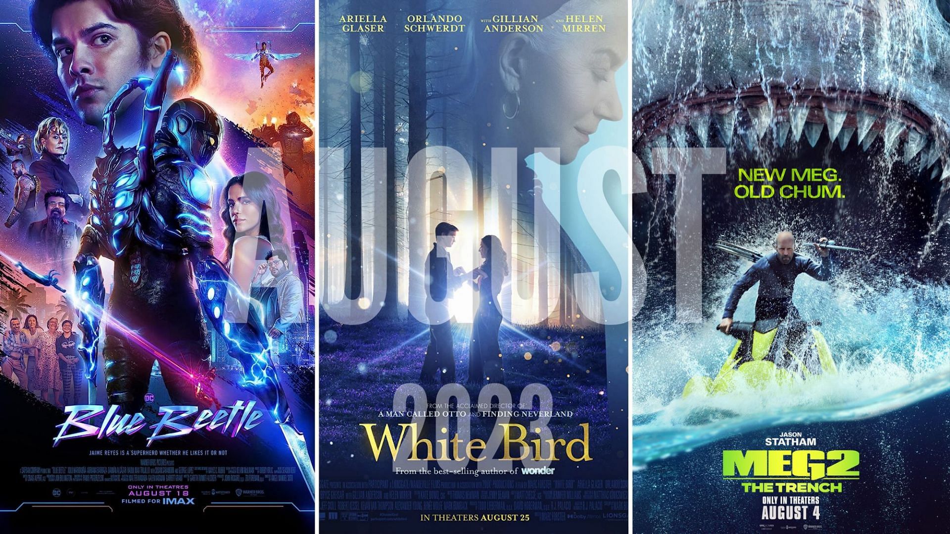 Top 5 movie releases of August 2023 (Image via DC/ Lionsgate/ Warner Bros.)