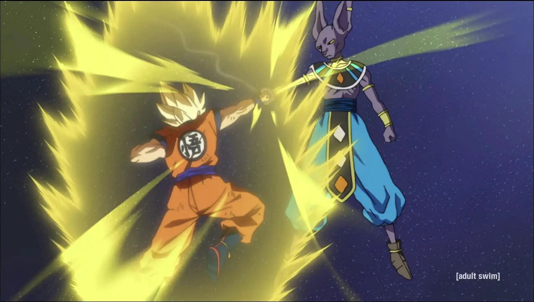 Beerus dominated Goku (Image via Toei Animation)