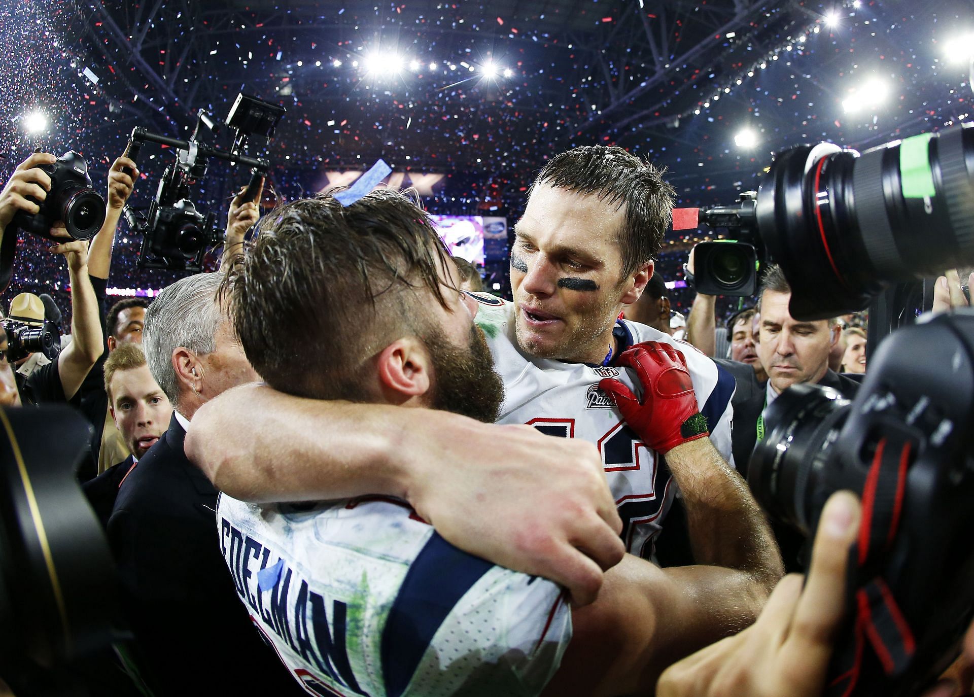 Tom Brady and Julian Edelman with the New England Patriots