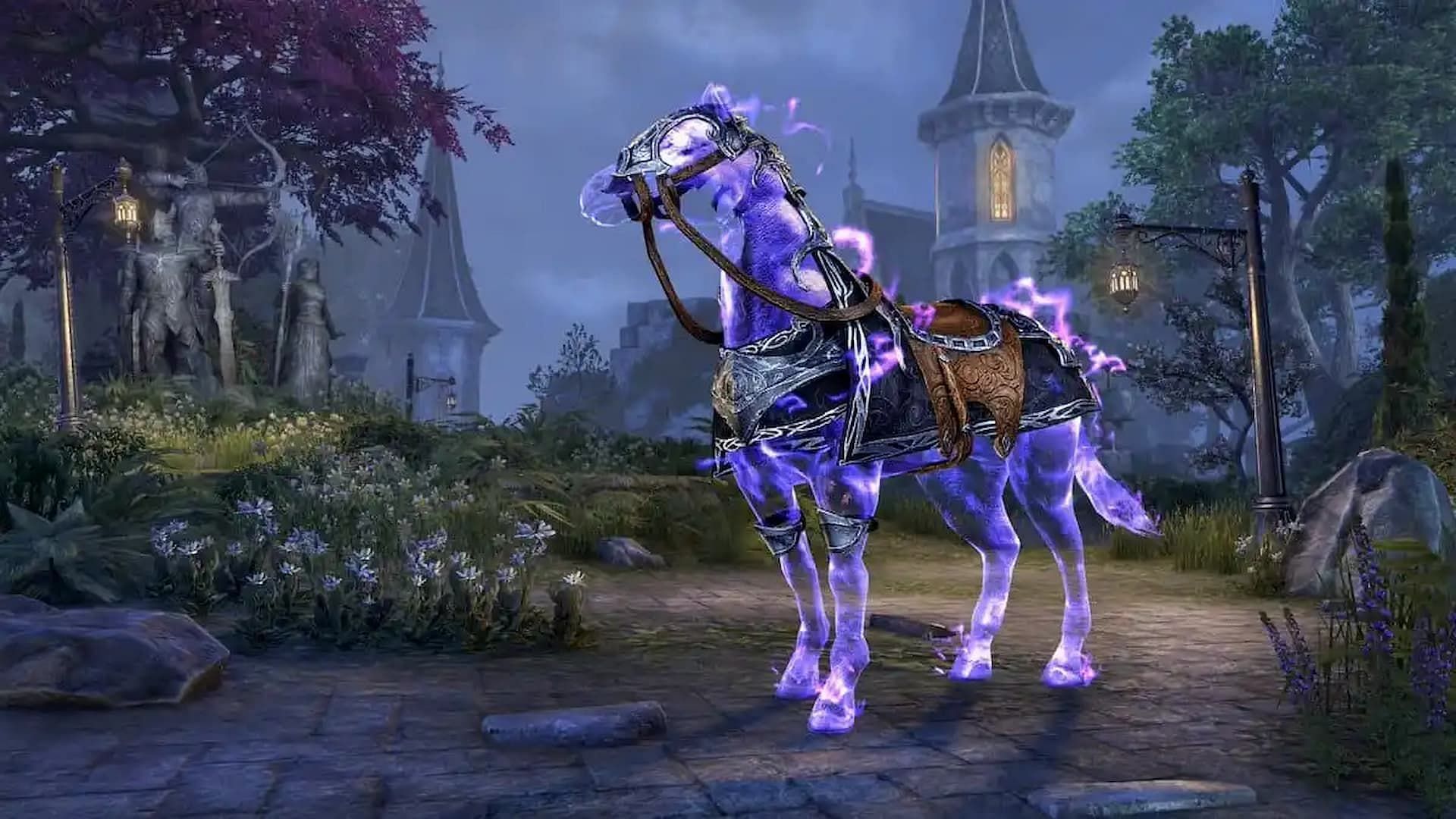 Hollowjack Daedra Skull Wolf is a rare mount in ESO (Image via ZeniMax Online Studios)