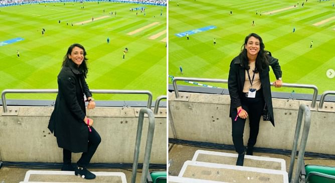 [Pictures] Smriti Mandhana attends 5th Ashes Test at Kia Oval ahead of The Hundred