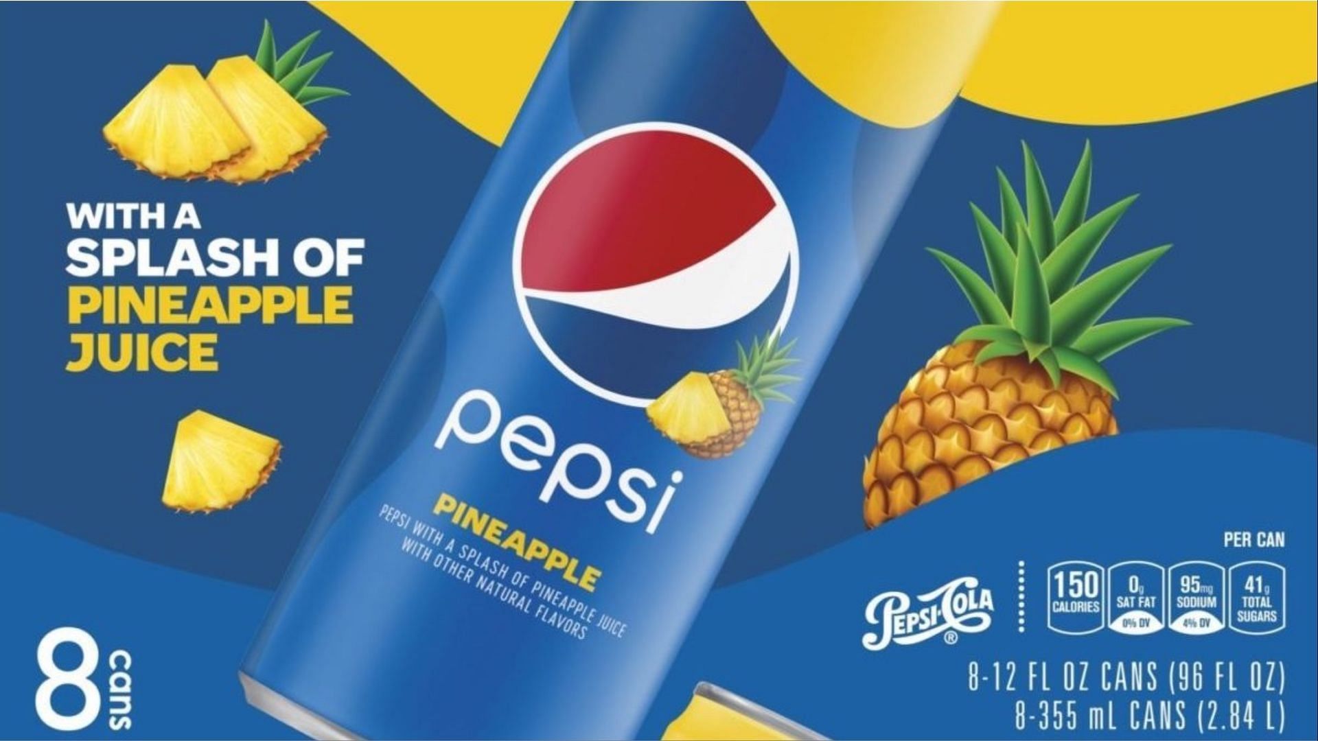 The giant soft drink company, Pepsi&#039;s new ad for pineapple-flavored Pepsi. (Image from Walmart)