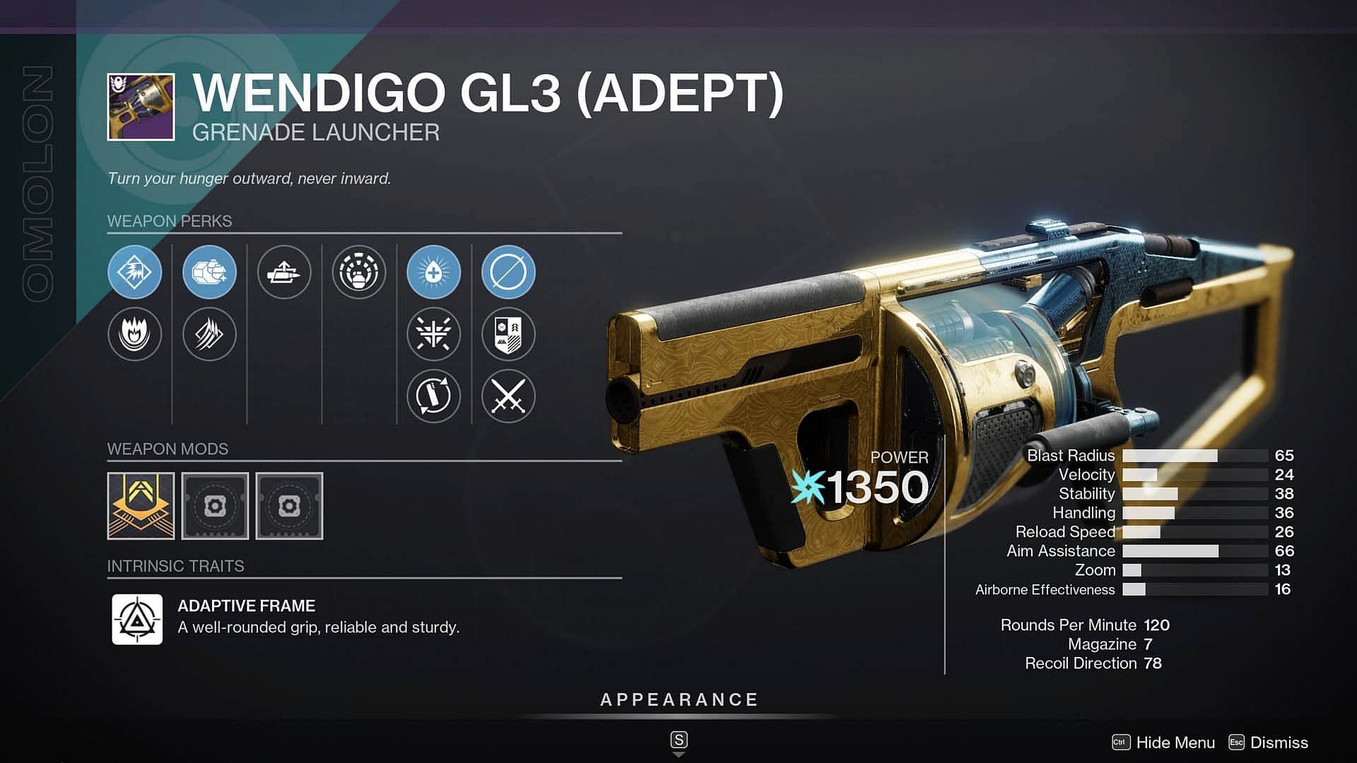 Wendigo GL3 is a solid weapon pick in Destiny 2 (Image via Bungie)