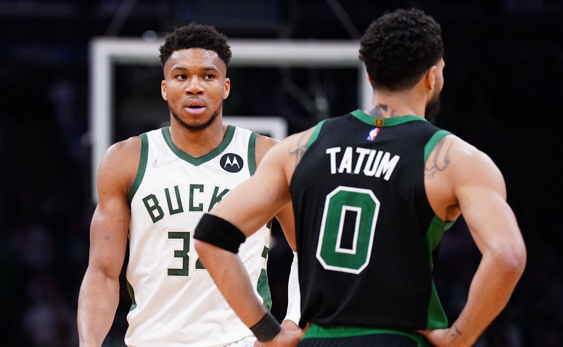 Milwaukee Bucks and Boston Celtics superstar forwards Giannis Antetokounmpo and Jayson Tatum