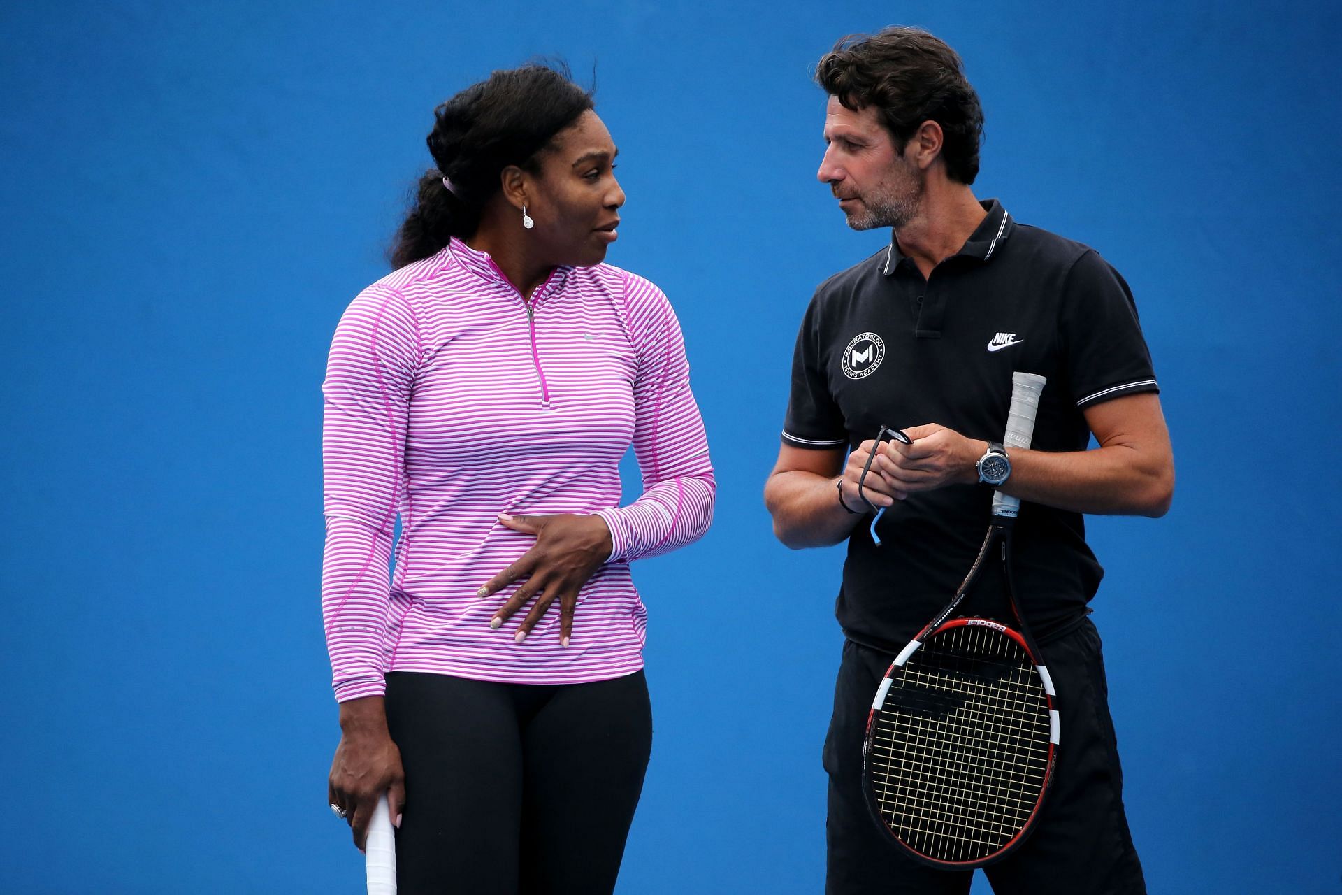 Serena Williams and Patrick Mouratoglou pictured at the 2016 Australian Open.