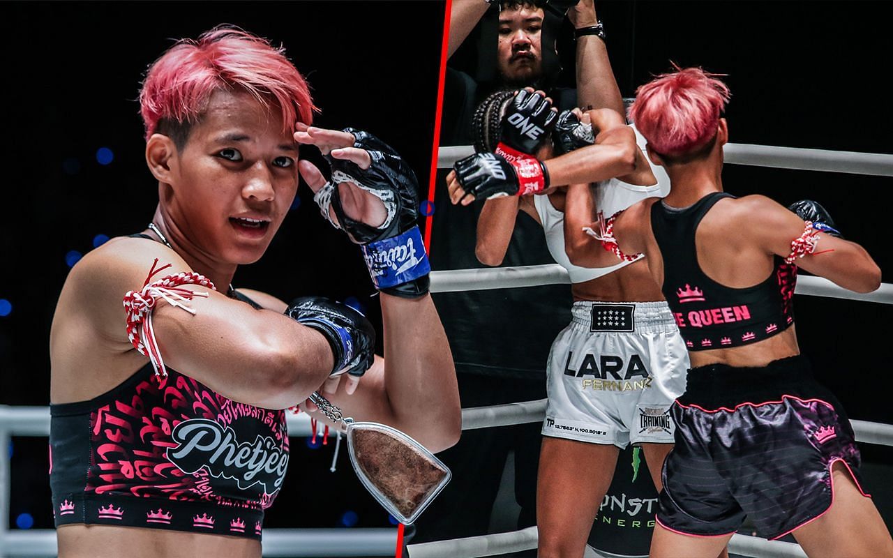 Rising ONE Championship star Phetjeeja made short work of Lara Fernandez of Spain. -- Photo by ONE Championship