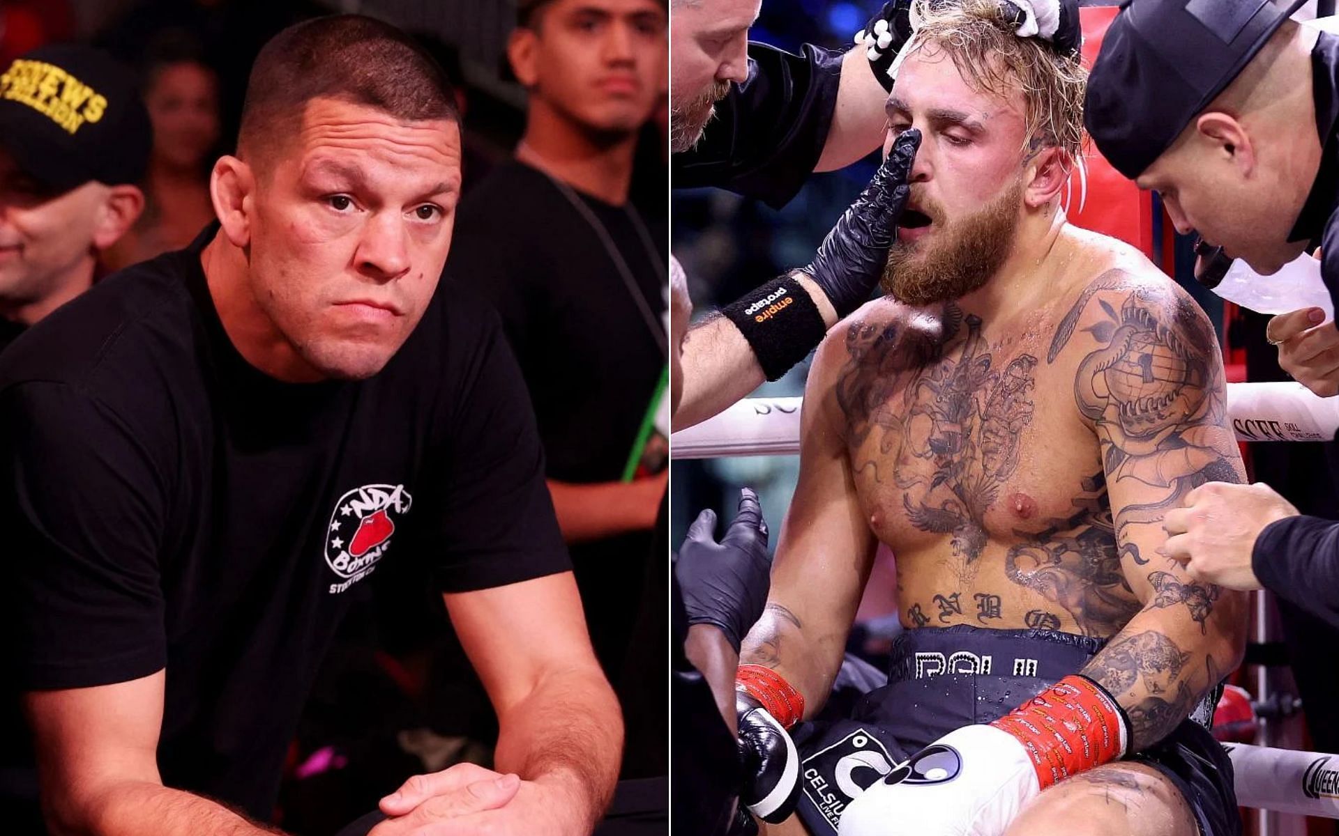 Nate Diaz [Left], and Jake Paul [Right]
