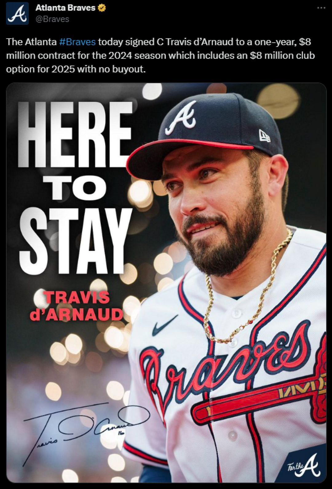 Travis d&#039;Arnaud will not be leaving the Braves anytime soon