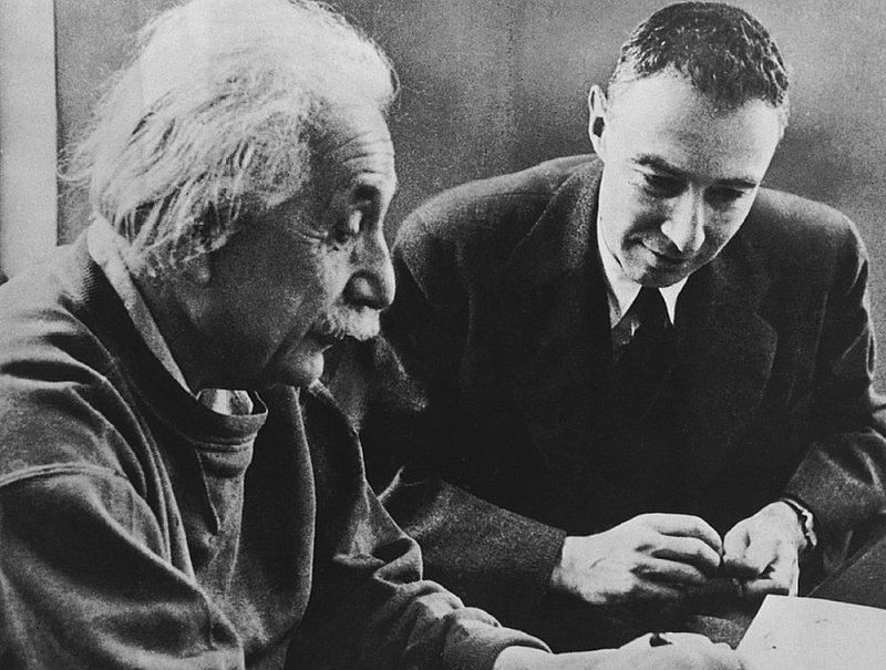 Albert Einstein and J. Robert Oppenheimer (Via Getty Images)