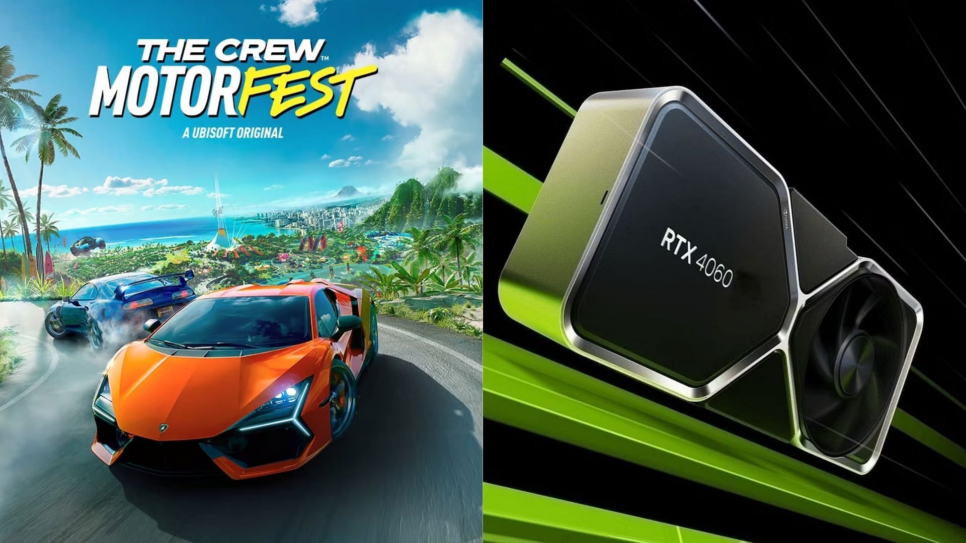 The RTX 4060 and 4060 Ti are superb video cards for playing The Crew Motorfest (Image via Nvidia and Ubisoft)