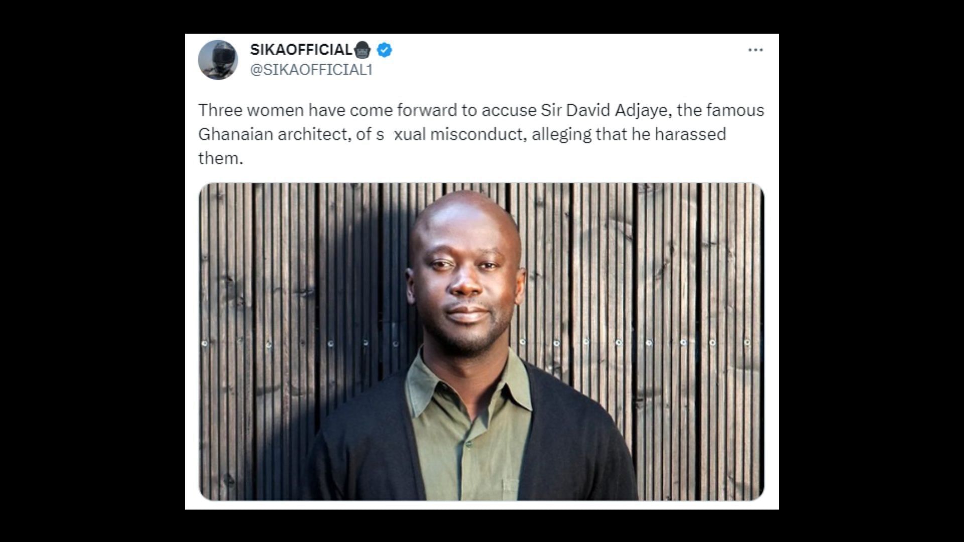David Adjaye was charged with s*xual assault and harassment (Image via SIKAOFFICIAL1/Twitter)