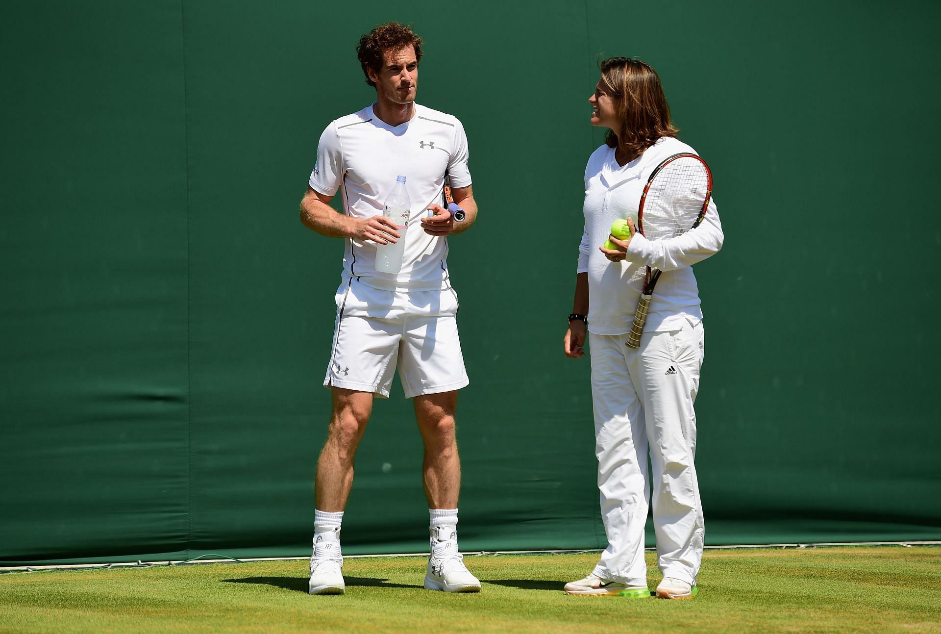 Andy Murray and Amelie Mauresmo at the 2015 Wimbledon Championships.