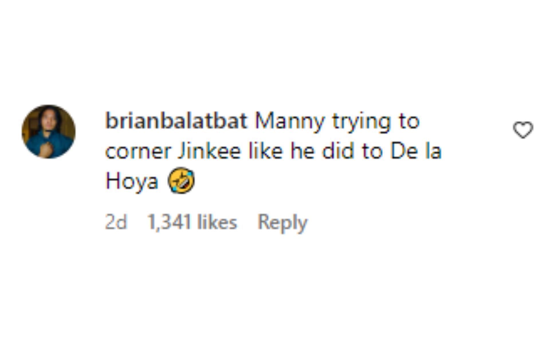 A fan reacting to Pacquiao&#039;s post