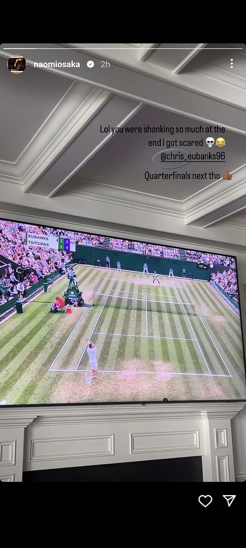 Naomi Osaka's Instagram story