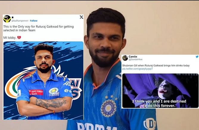 "Getting victimized by the politics of Dravid and Rohit"- Fans slam Indian team management for ignoring Ruturaj Gaikwad for 2nd ODI vs West Indies