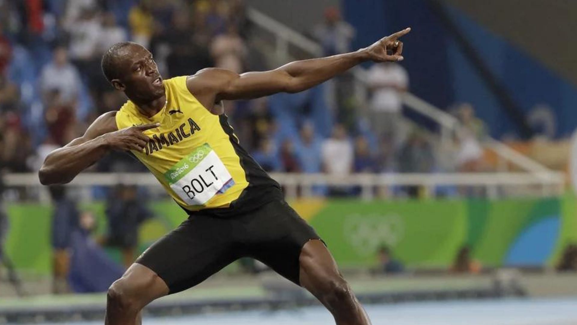 Usain Bolt at the 200 m final during 2016 Summer Olympics in Rio de Janeiro, Brazil.