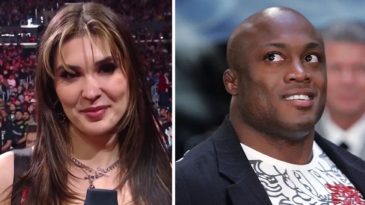 Cathy Kelley (left); Bobby Lashley (right)