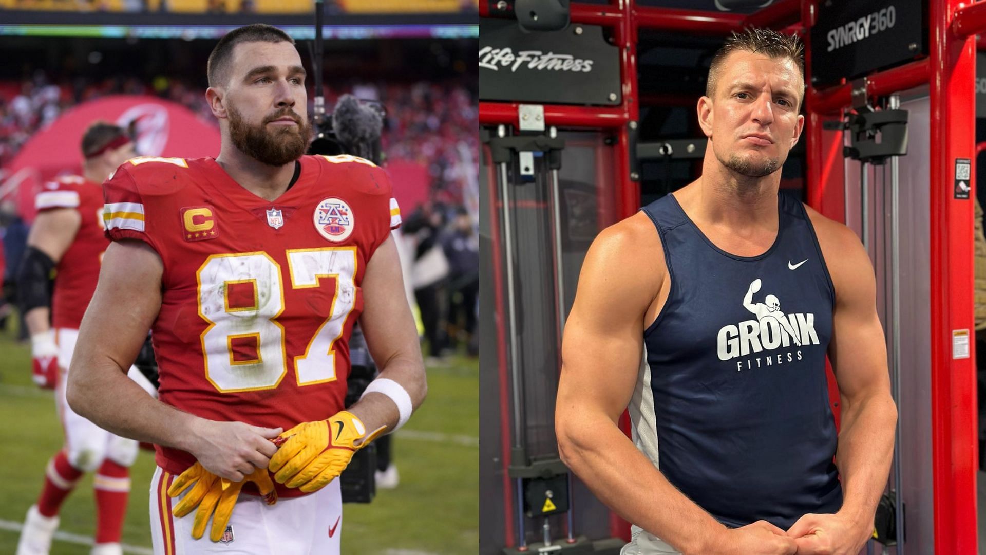 Packers WR  says Travis Kelce (L) is the GOAT TE and not Rob Gronkowski (R)