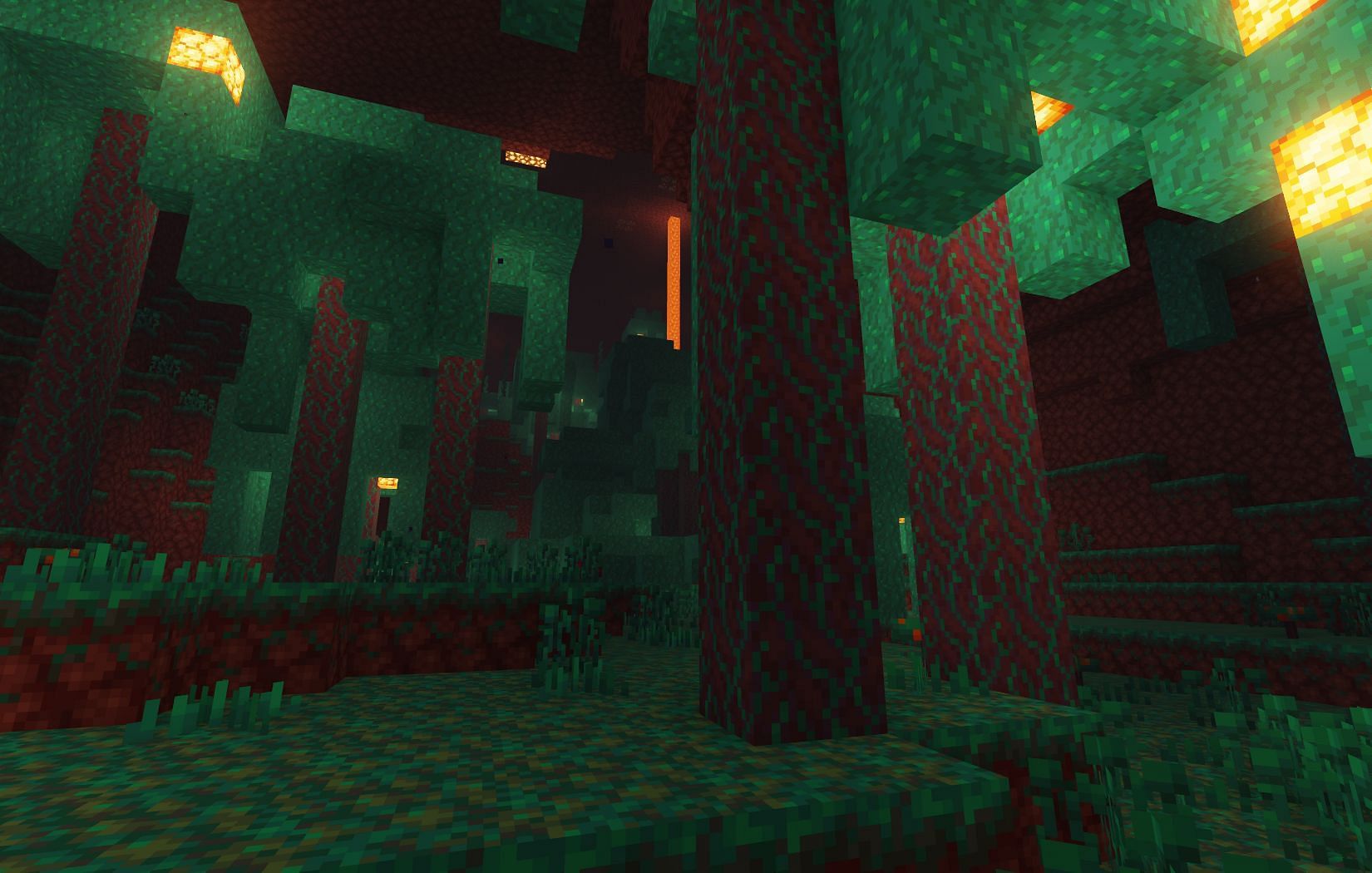 Warped fungus forest (Image via Mojang)