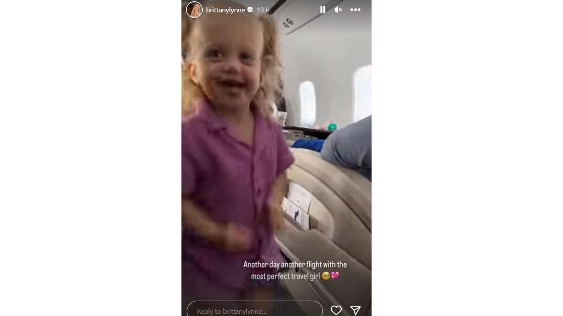 Brittany Mahomes is excited to travel with her sunshine of a daughter (Image Credit: Brittany Mahomes Instagram Story).