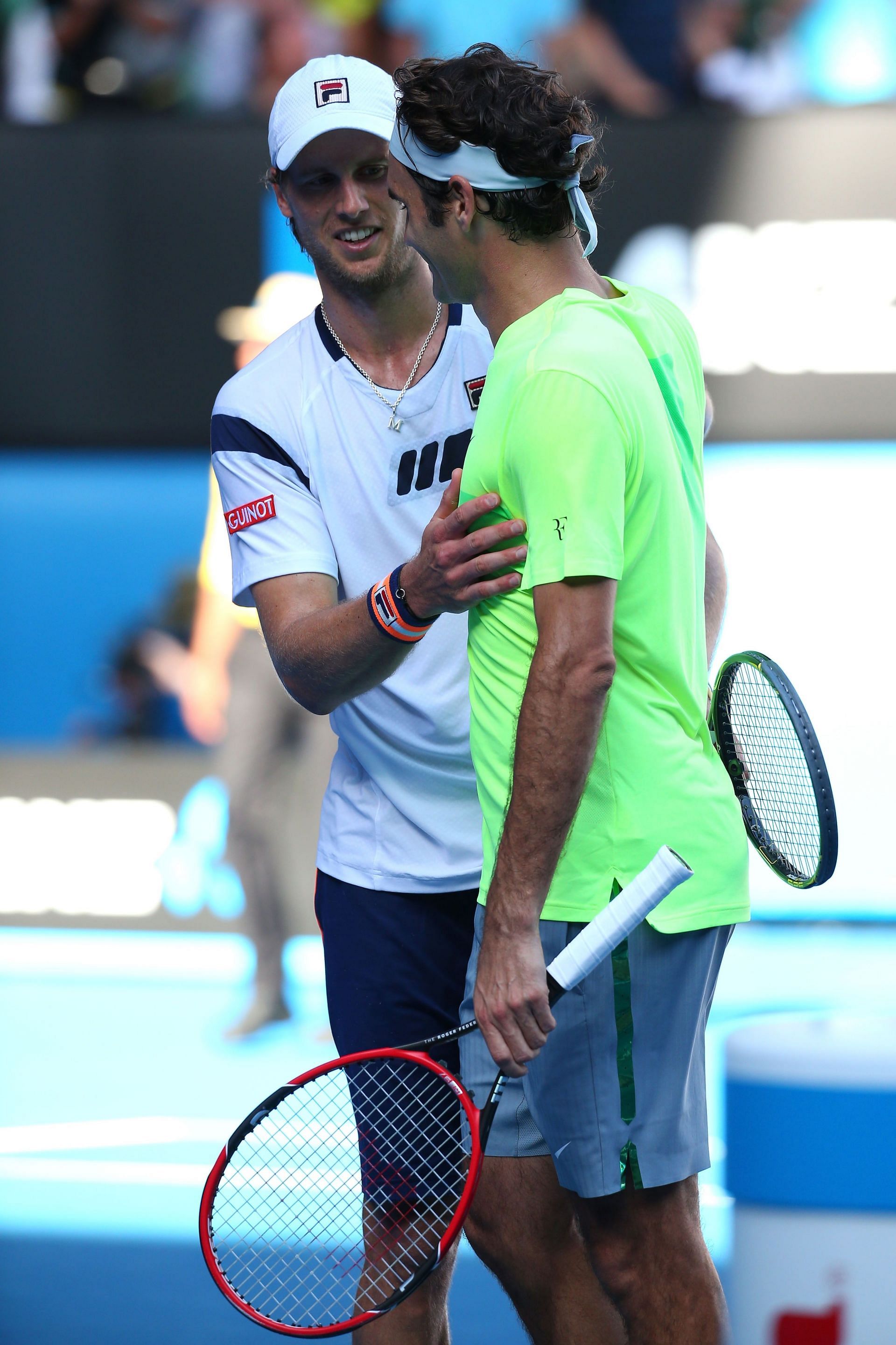Andreeas Seppi after beating Roger Federer at the 2015 Australian Open
