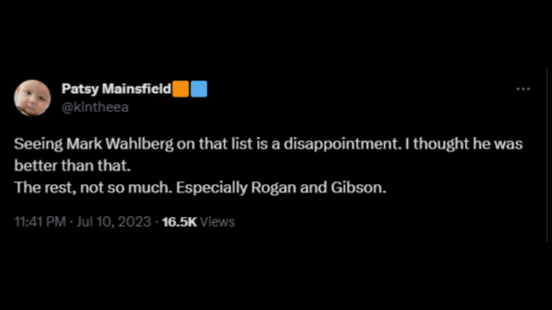 Screenshot of a Twitter user remarking on White&#039;s post bashing Donald Trump and other celebrities spotted with him at the UFC 290. (Photo via @OccupyDemocrats/Twitter)