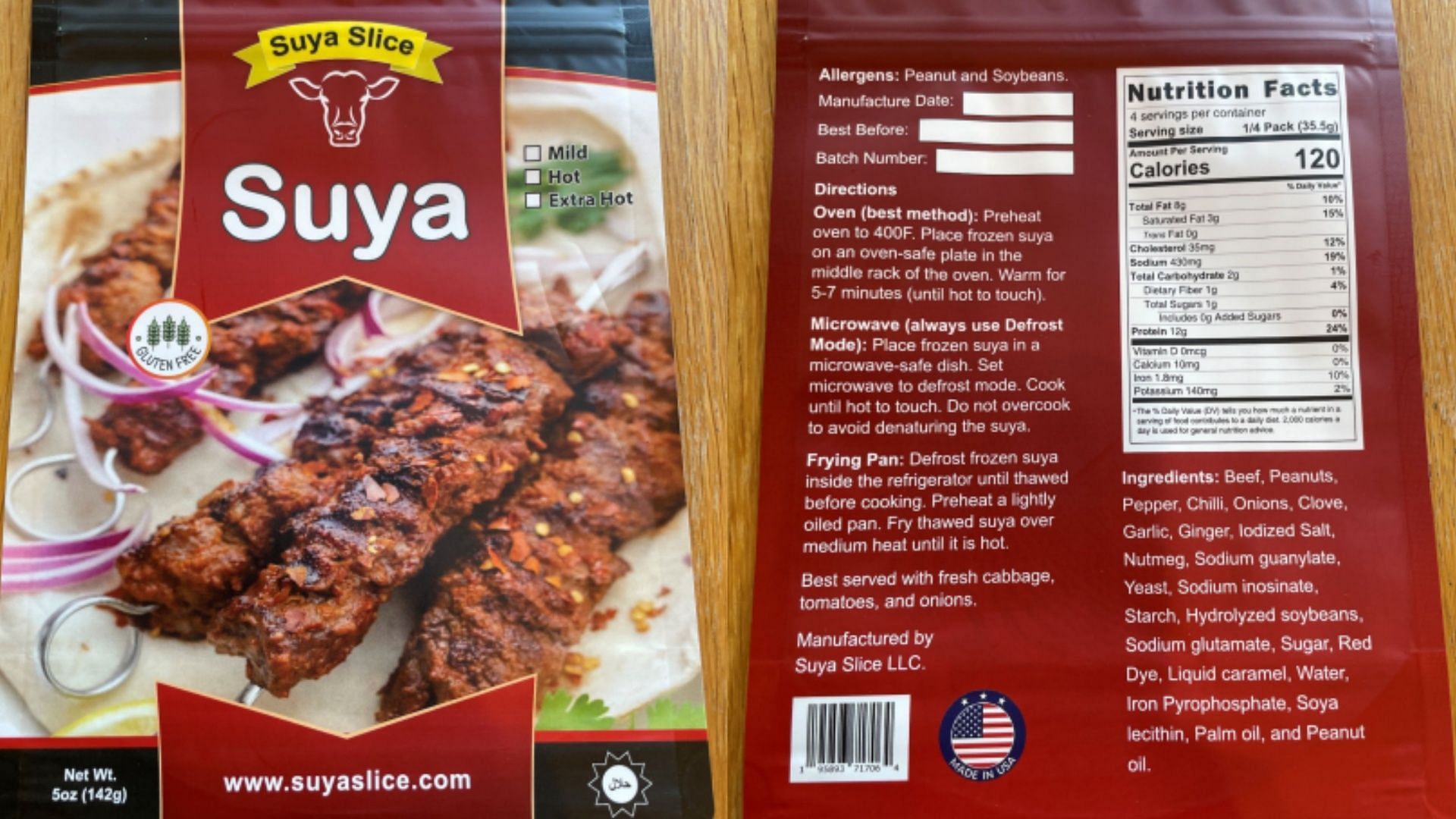 The recalled Suya Slice Suya products must not be consumed anymore (Image via FSIS)