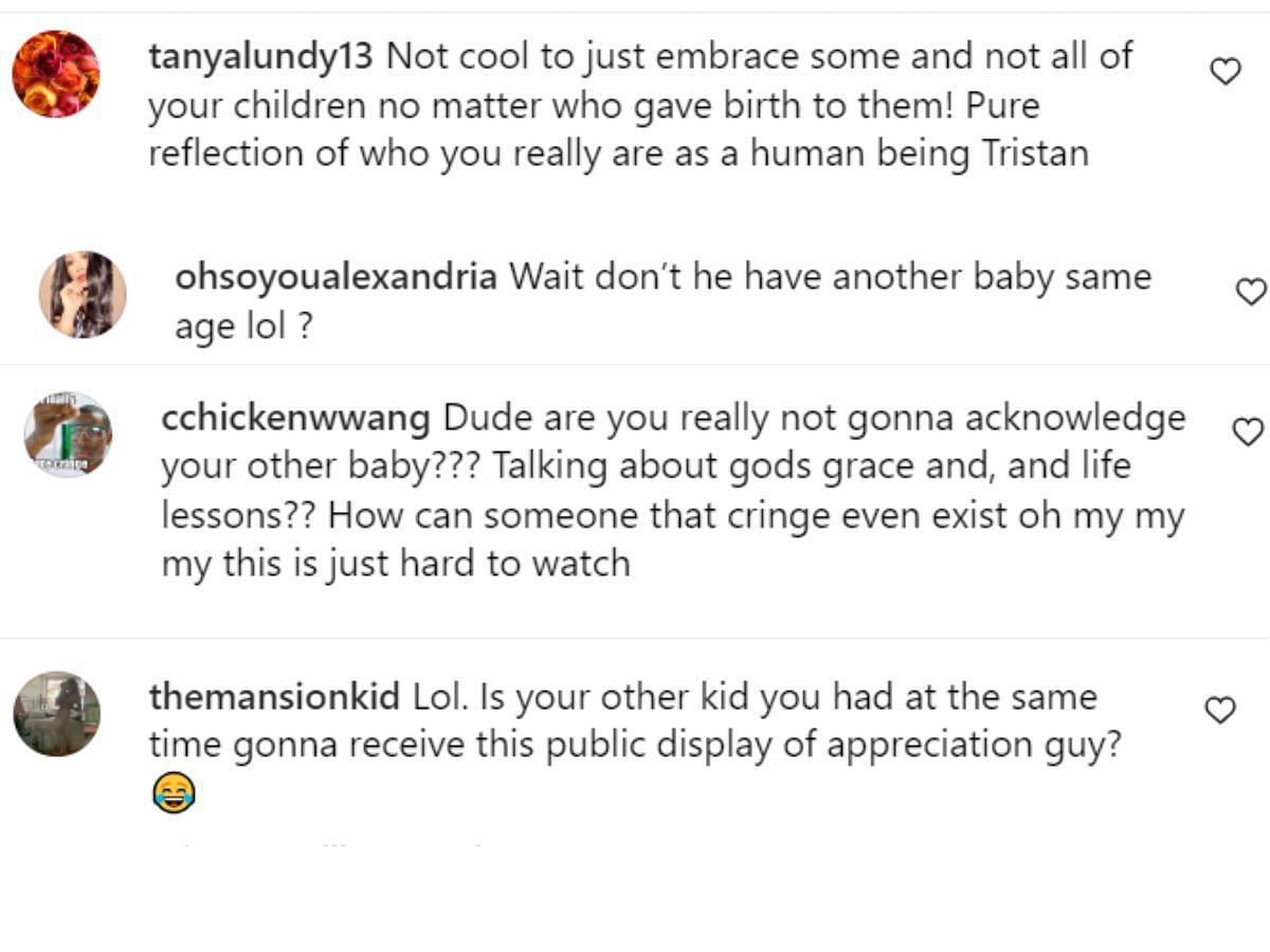 Is Tristan being a partial father? (Image via Instagram)