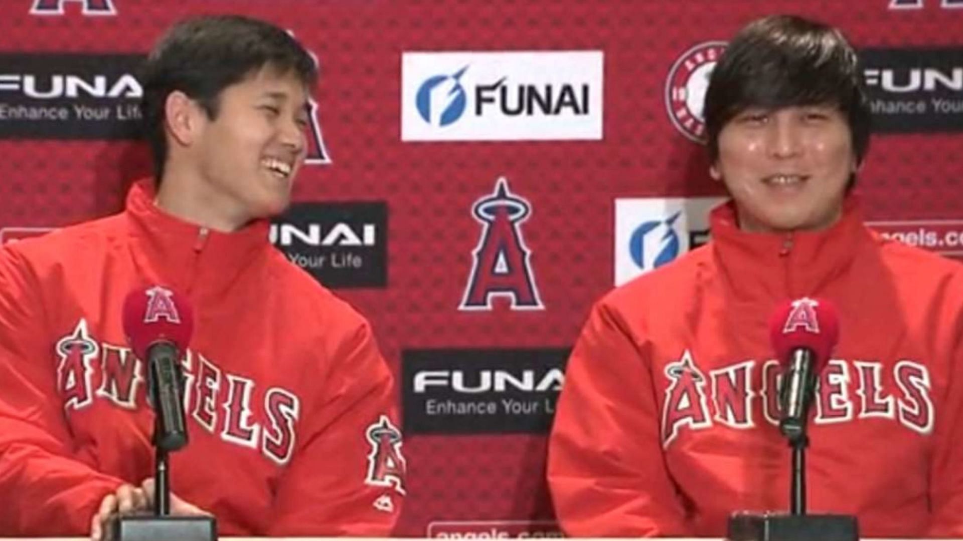 Shohei Ohtani, left, and Ippei Mizuhara