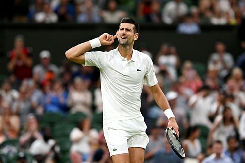 Novak Djokovic at the 2023 Wimbledon Championships.