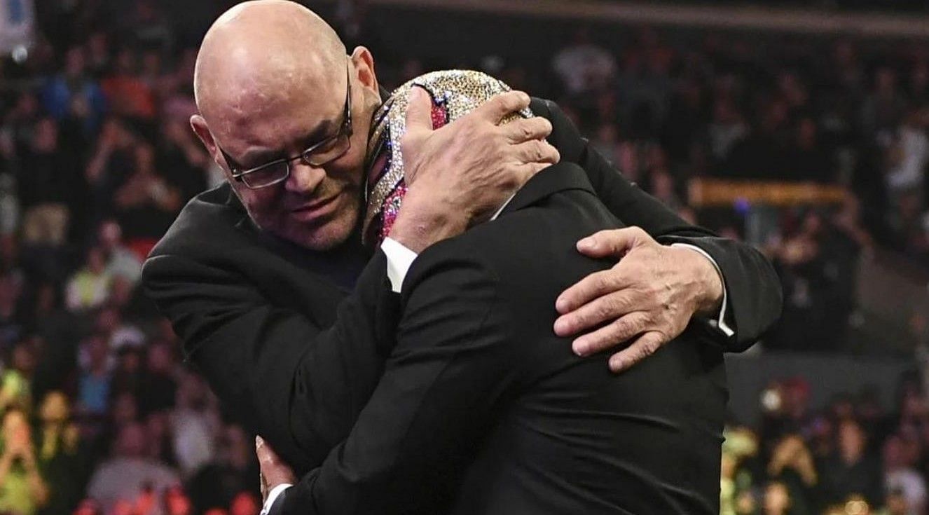 Konnan and Rey Mysterio at WWE Hall of Fame this year