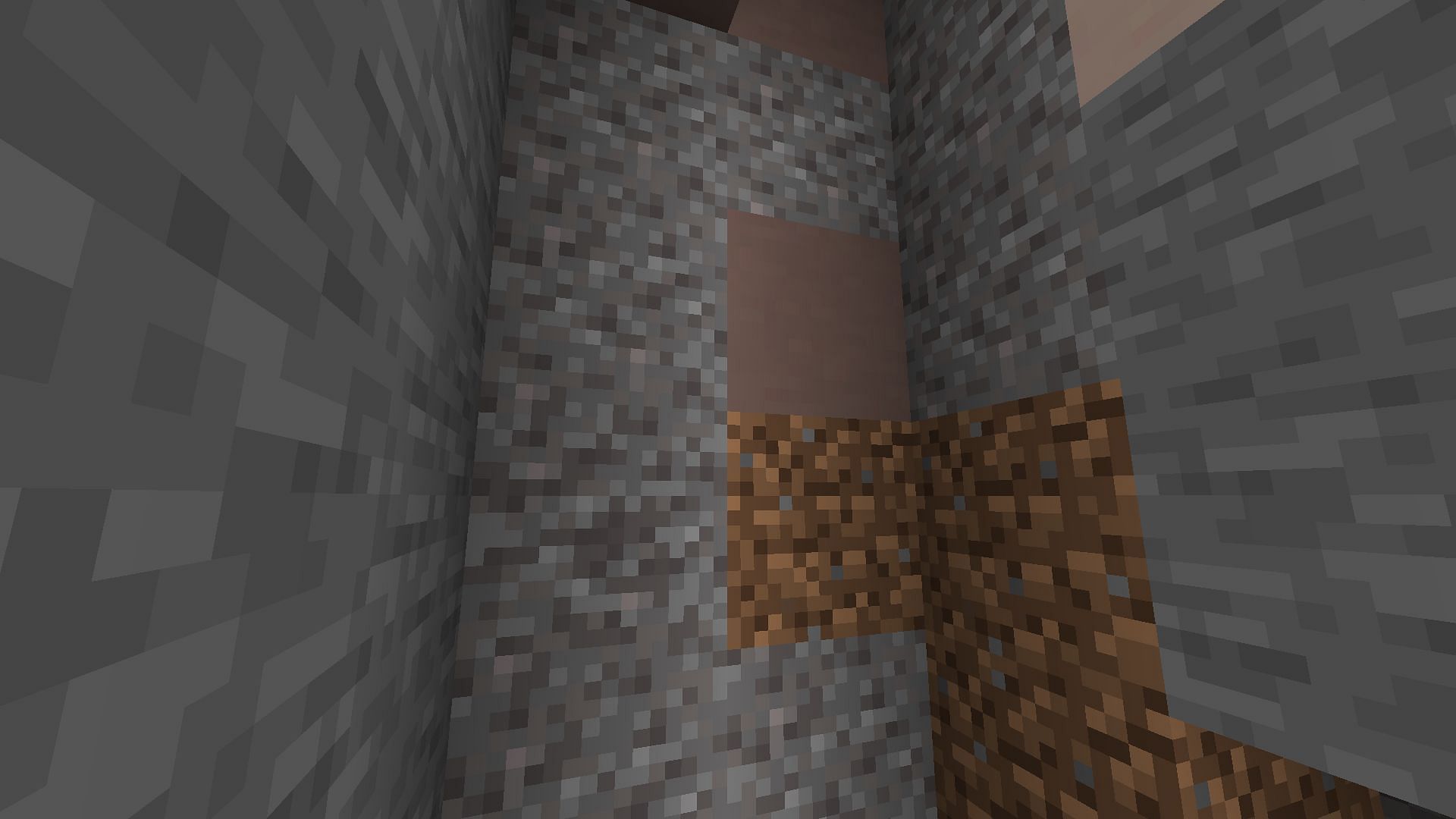 GravelMiner automatically destroys falling gravel blocks in Minecraft 1.20 (Image via Mojang)