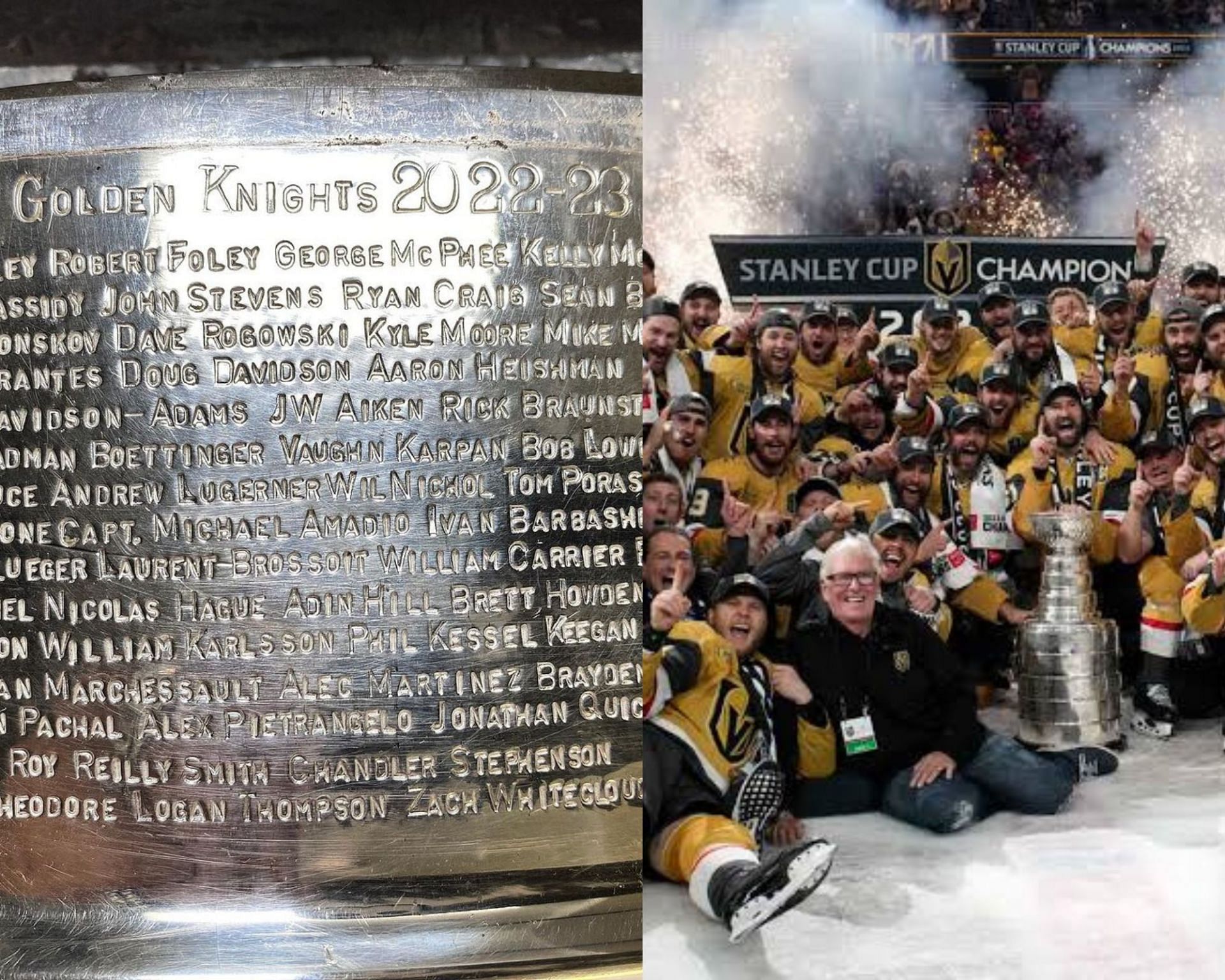 Vegas Golden Knights Players Names Trophy Stanley Cup Champions