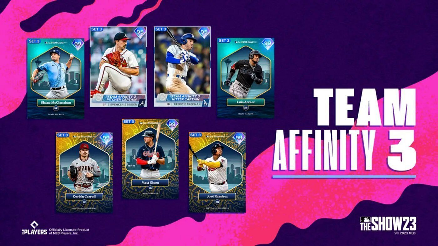 The Team Affinity cards (Image via MLB the Show)