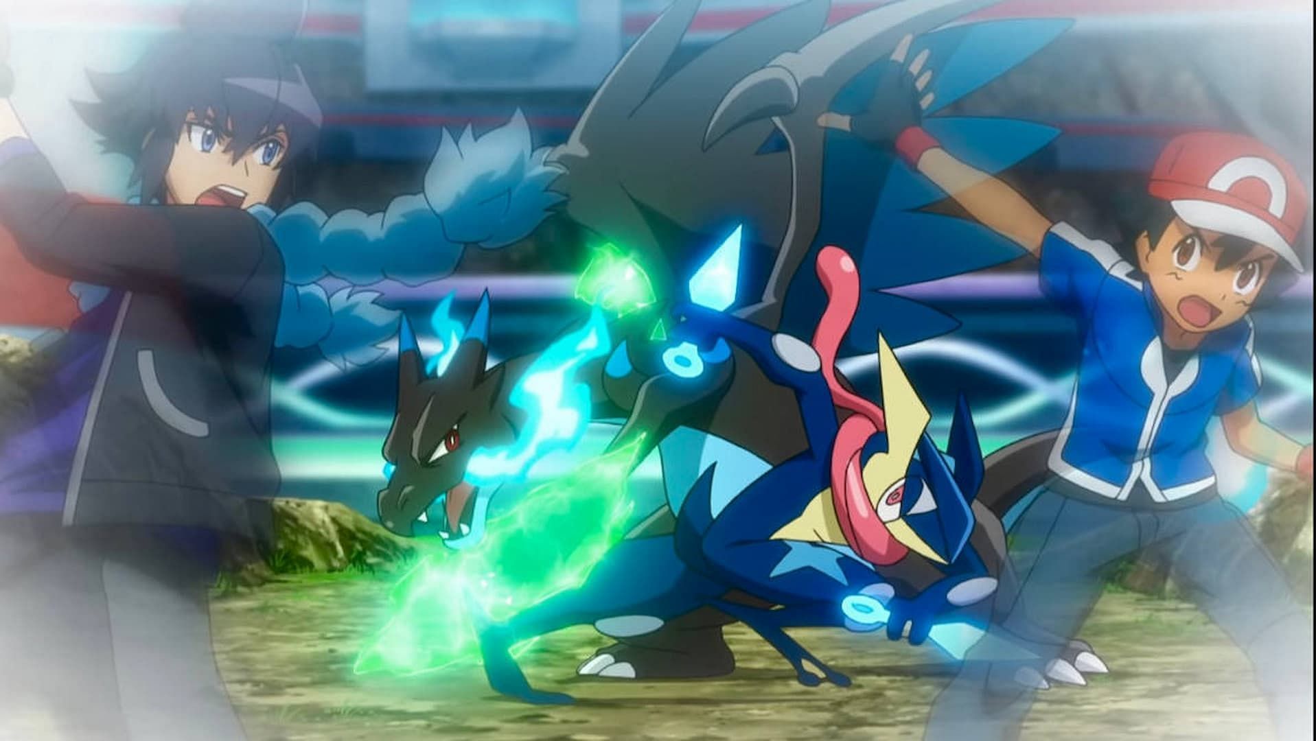 Ash vs Alan in the Lumiose Conference (Image via The Pokemon Company)