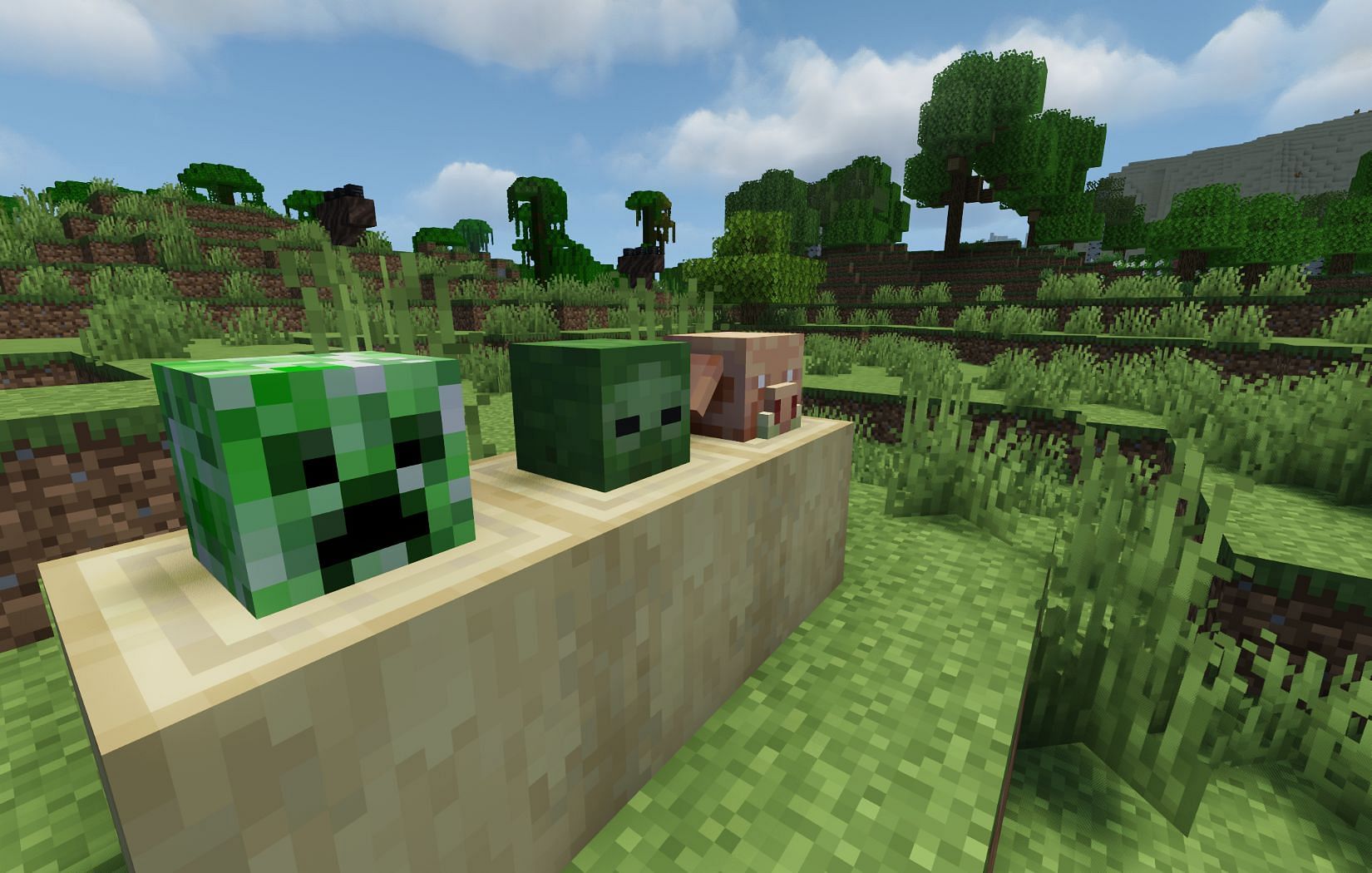 Mod heads in Minecraft (Image via Mojang)