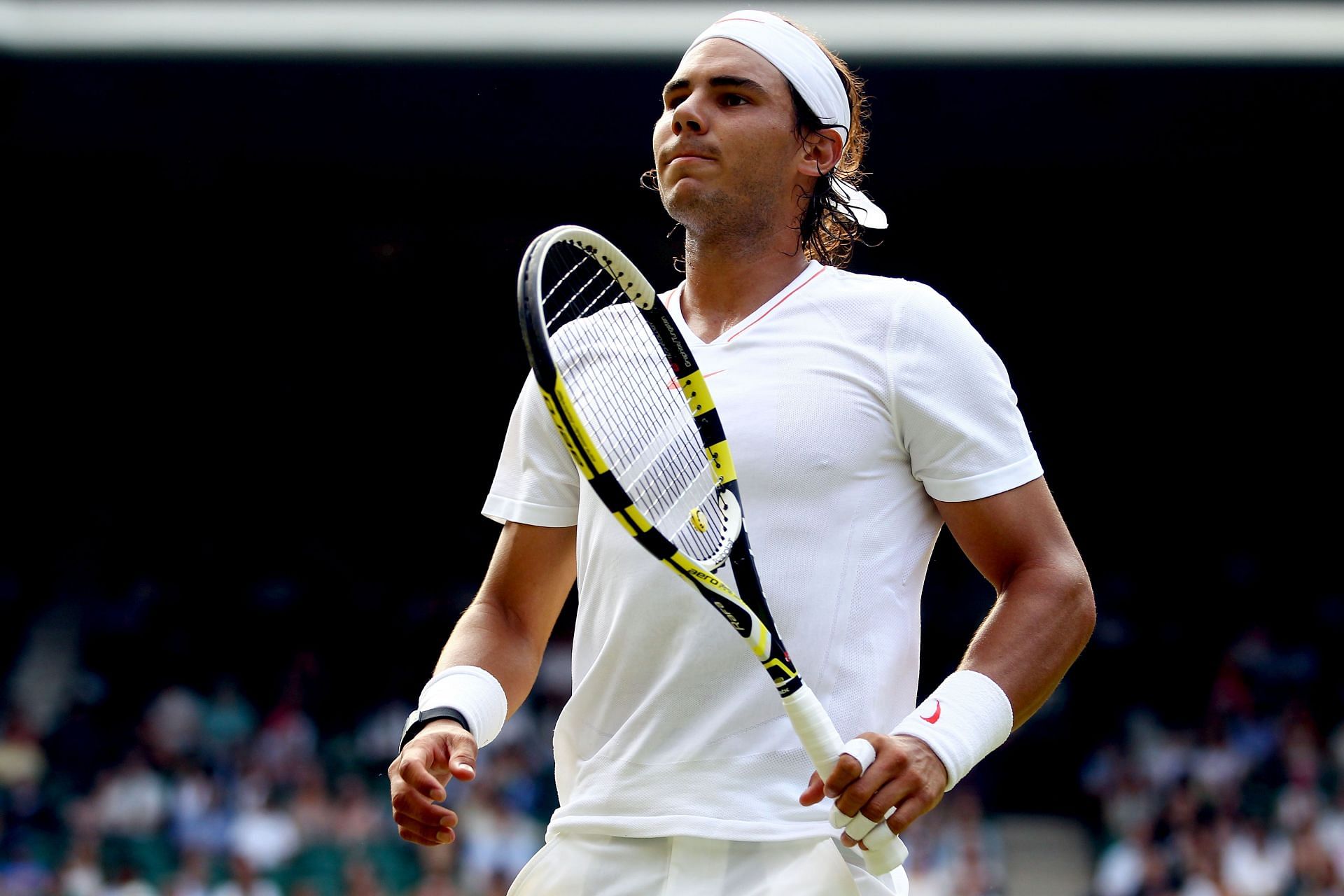 Nadal in action at the 2010 Wimbledon Championships